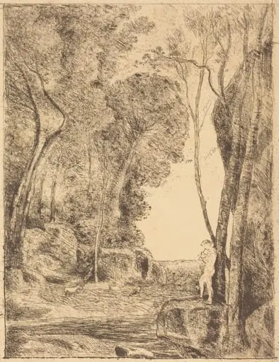 Little Shepherd, 1st Plate (Le Petit Berger), by Jean Baptiste Camille Corot