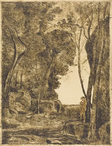 Little Shepherd, 1st Plate (Le Petit Berger), by Jean Baptiste Camille Corot