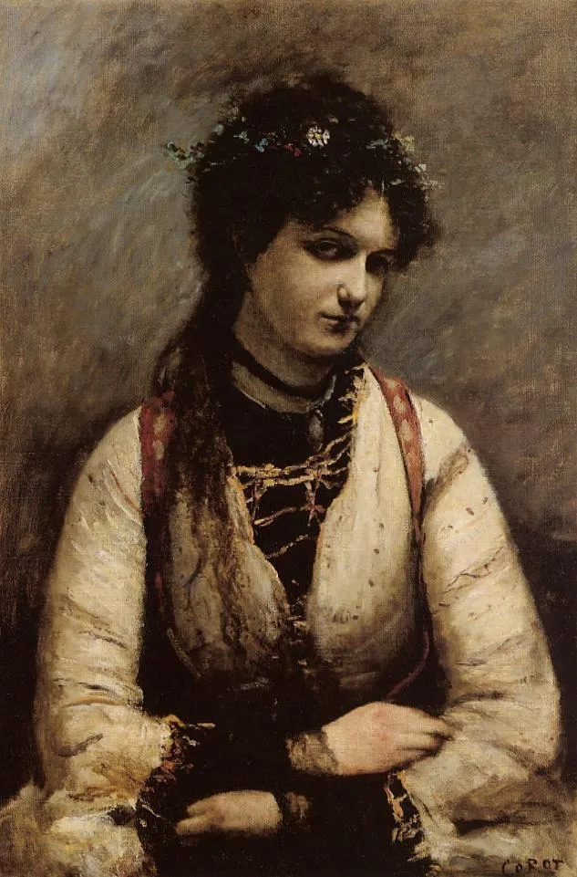 Mademoiselle de Foudras, by Jean Baptiste Camille Corot, oil, 1872