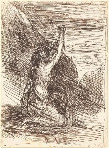 Mary Magdalene Kneeling (Madeleine a genoux), by Jean Baptiste Camille Corot