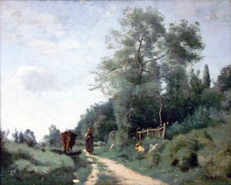 Mortefontaine: The Path to the Little Fence, by Jean Baptiste Camille Corot