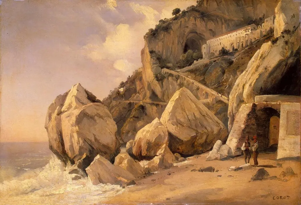 Rocks in Amalfi, by Jean Baptiste Camille Corot