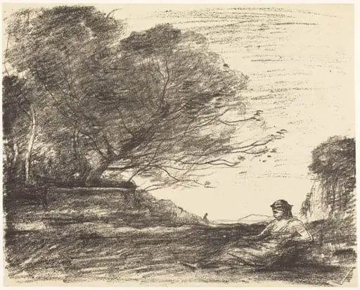 Sappho (Sapho), by Jean Baptiste Camille Corot