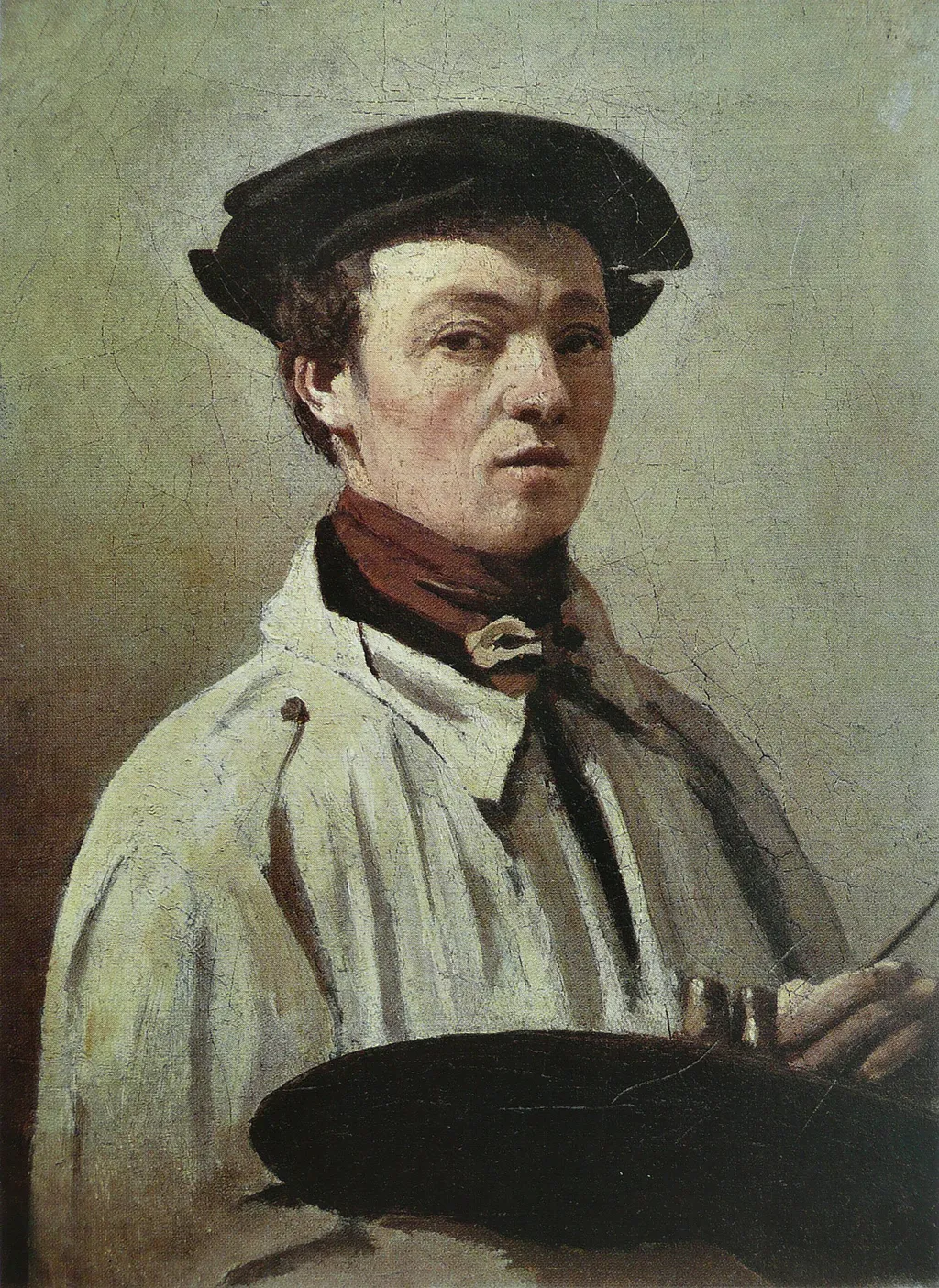 Self-portrait, by Jean Baptiste Camille Corot, oil, 1835