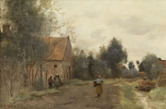 Sin Pres de Douai, Rue du Village, Le Martin, by Jean Baptiste Camille Corot, oil, 1872