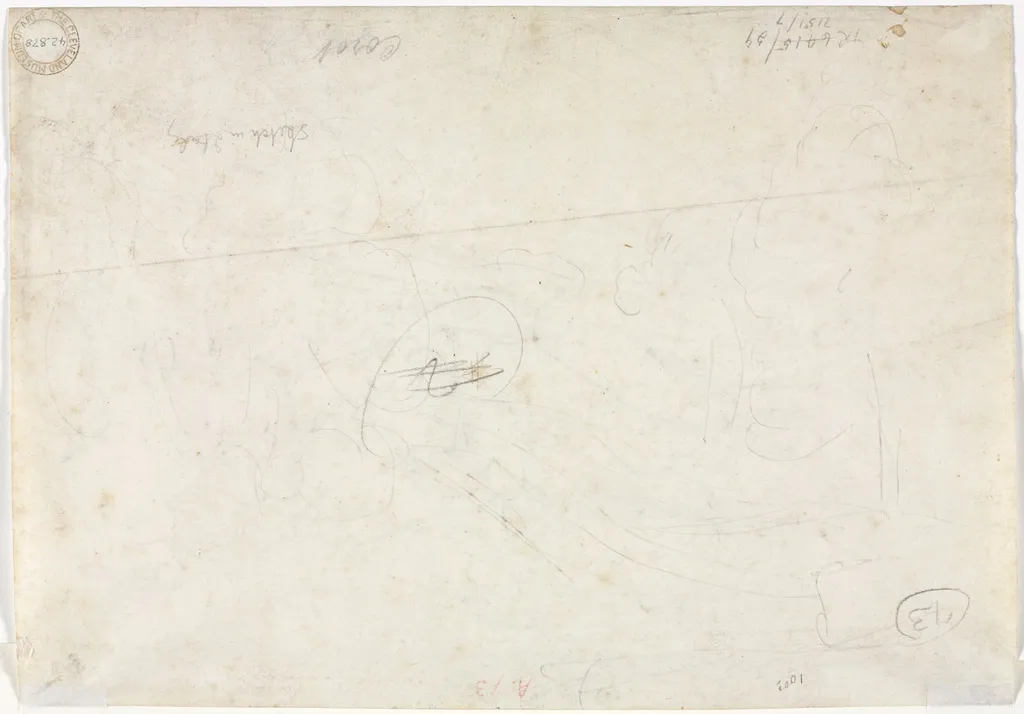 Sketch for a Landscape (verso), by Jean Baptiste Camille Corot, 1827