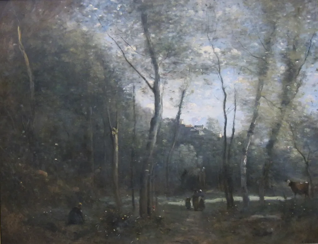 Souvenir of a Meadow at Brunoy, by Jean Baptiste Camille Corot, oil, 1860