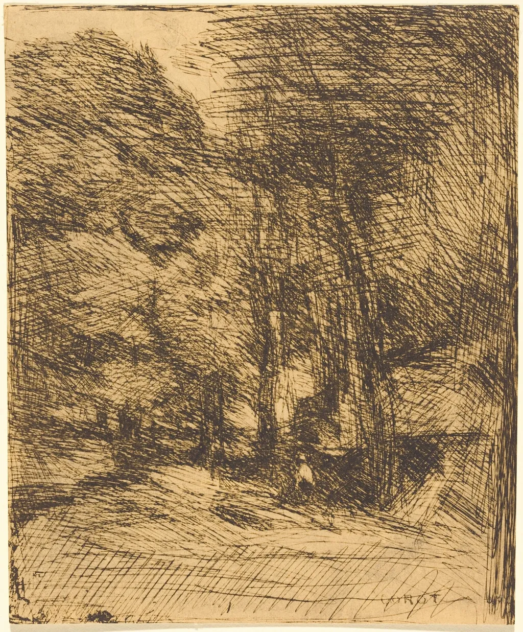 Souvenir of Bas-Breau (Souvenir du Bas-Breau), by Jean Baptiste Camille Corot, 1858
