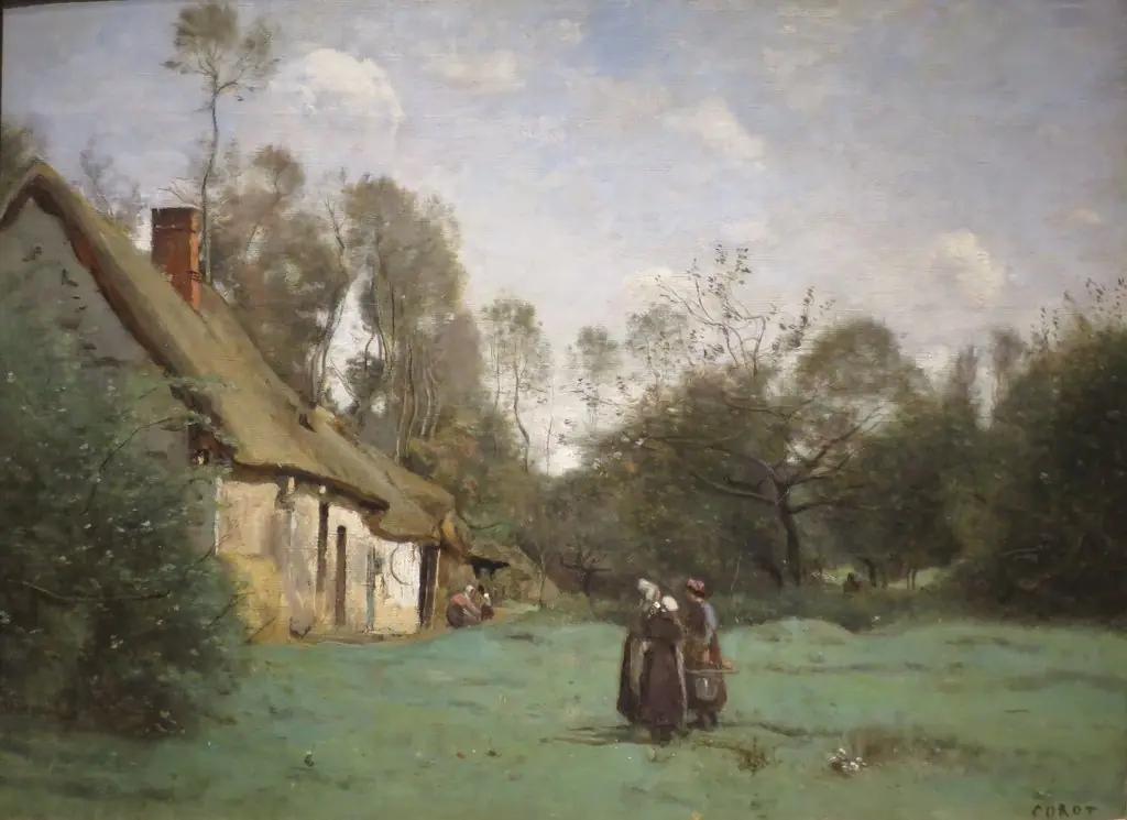 Thatched Cottage in Normandy, by Jean Baptiste Camille Corot