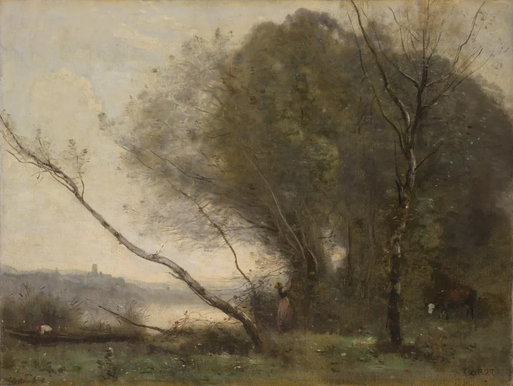 The bent tree, by Jean Baptiste Camille Corot, oil, 1857