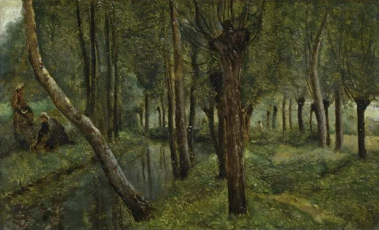 The Dyke, by Jean Baptiste Camille Corot, oil, 1865