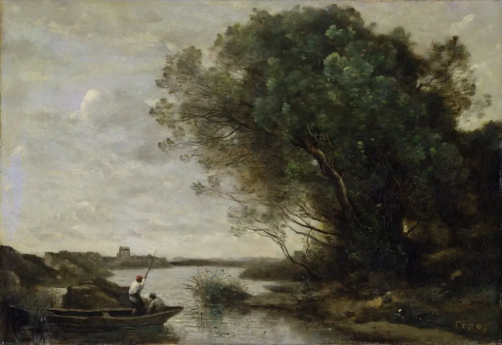 The ferry, by Jean Baptiste Camille Corot