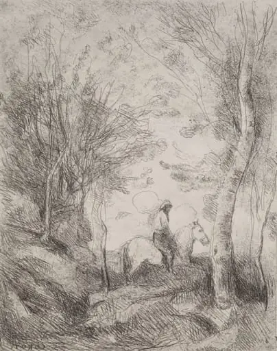 The Great Cavalier in the Wood, by Jean Baptiste Camille Corot