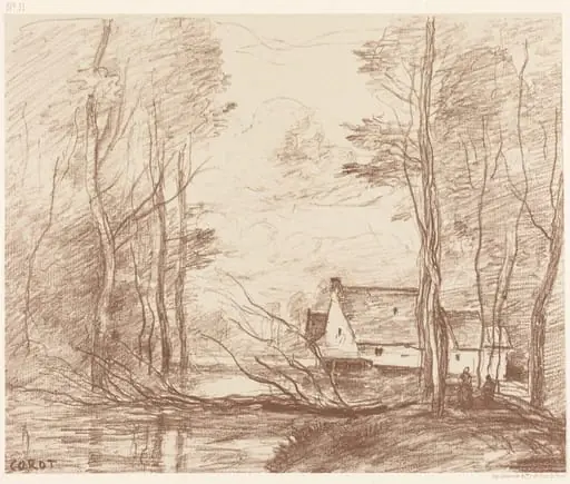 The Mill of Cuincy, near Douai (Le Moulin de Cuincy, pres Douai), by Jean Baptiste Camille Corot