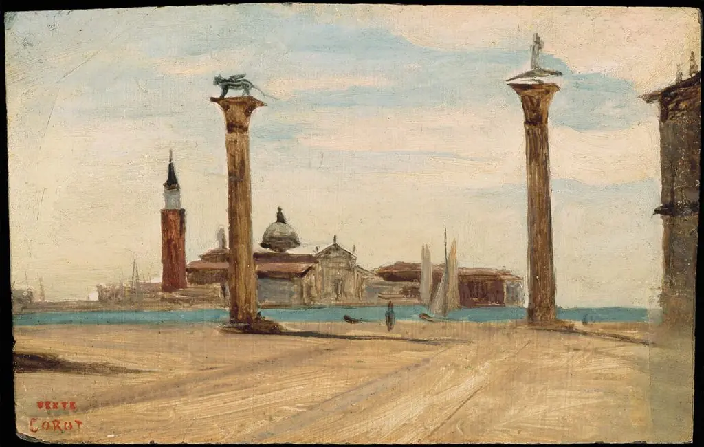 The Piazzetta, Venice, by Jean Baptiste Camille Corot