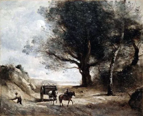 The Stonecutters, by Jean Baptiste Camille Corot, oil, 1872