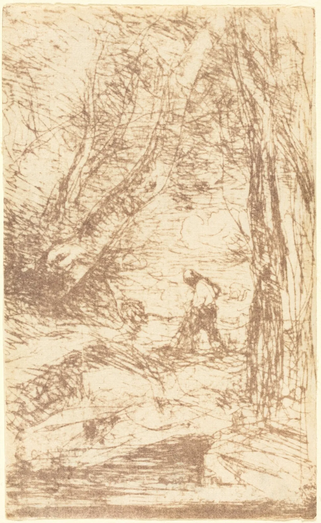The Woodcutter of Rembrandt (Le Bucheron de Rembrandt), by Jean Baptiste Camille Corot, 1853
