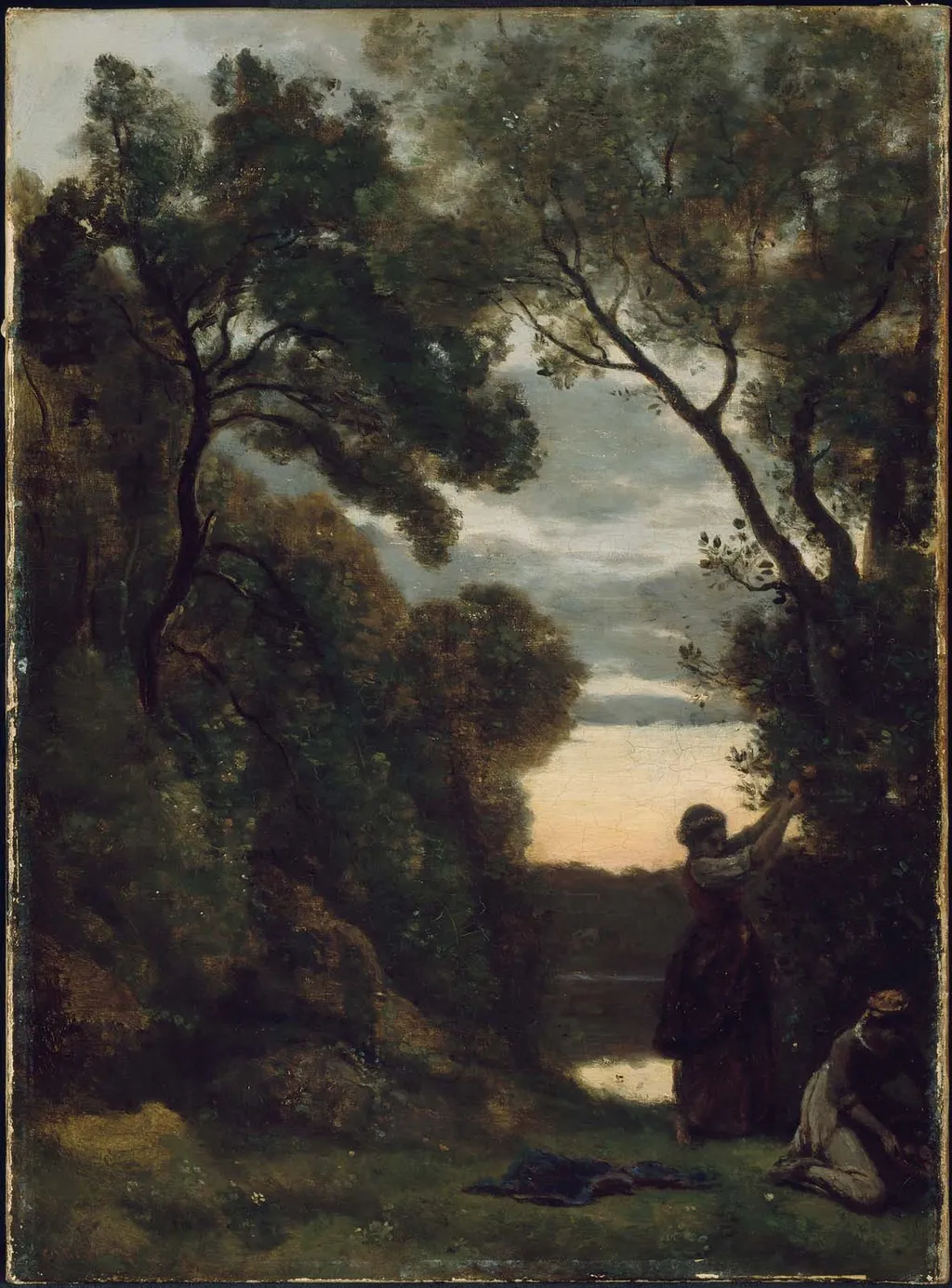 Twilight, by Jean Baptiste Camille Corot, oil, 1845