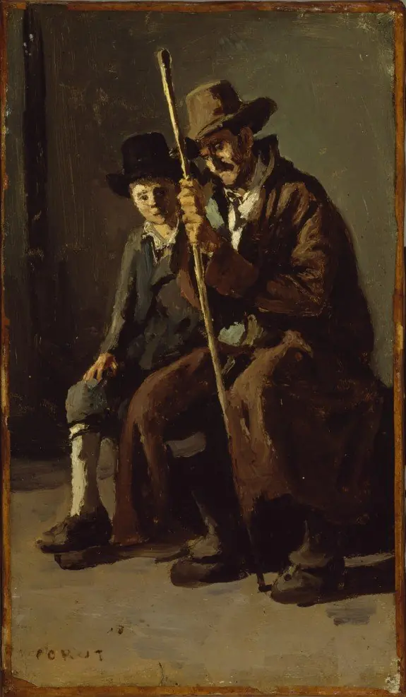 Two Italian Peasants, by Jean Baptiste Camille Corot