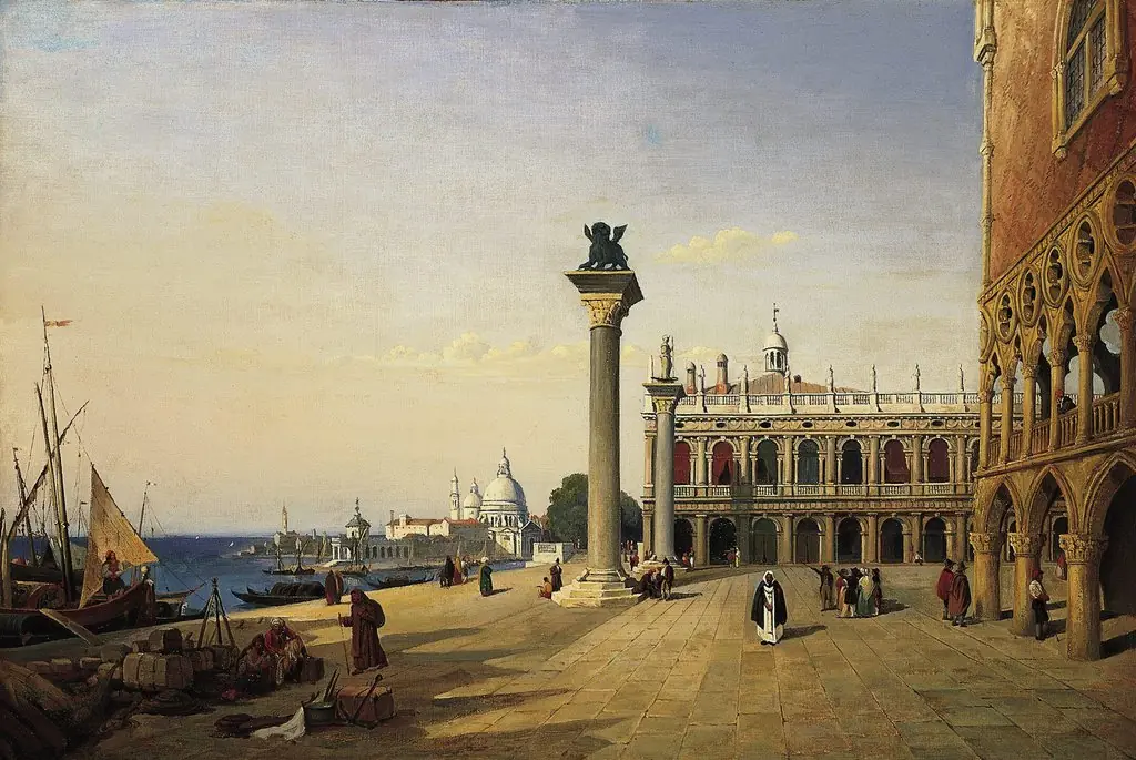Venise, La Piazetta, by Jean Baptiste Camille Corot