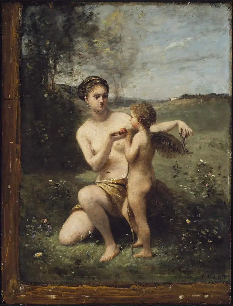 Venus Clipping Cupid's Wings, by Jean Baptiste Camille Corot