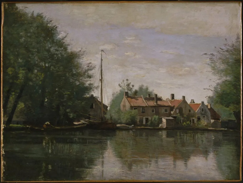 View in Holland, by Jean Baptiste Camille Corot, oil, 1854