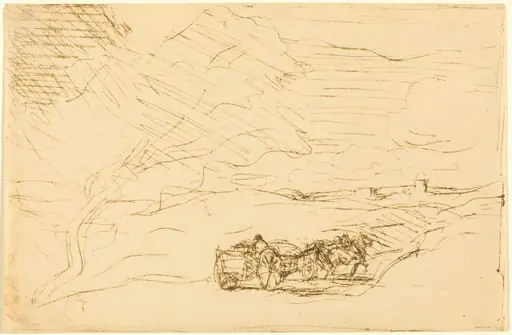 Wagon Going to Town (Le Charriot allant a la ville), by Jean Baptiste Camille Corot