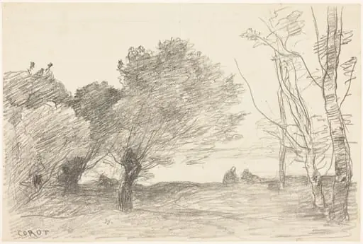 Willows and White Poplars (Saules et peupliers blancs), by Jean Baptiste Camille Corot