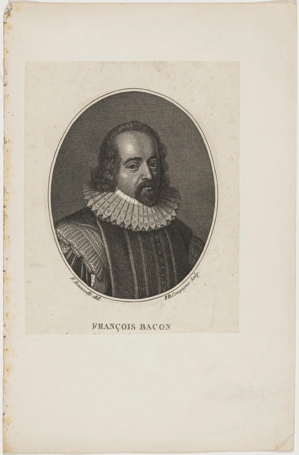 Francois Bacon, by Jean Baptiste Compagnie, ink, 1750