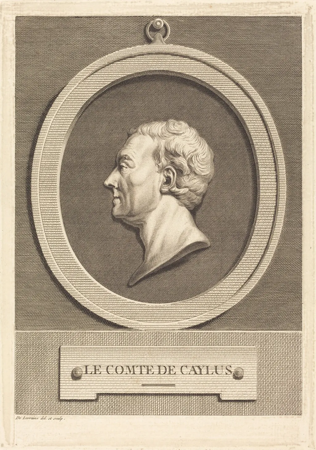 Le Comte de Caylus, by Jean-Baptiste de Lorraine, ink, 1777