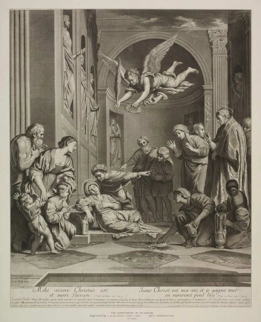 The Martyrdom of St. Cecilia, by Jean-Baptiste de Poilly, 1750
