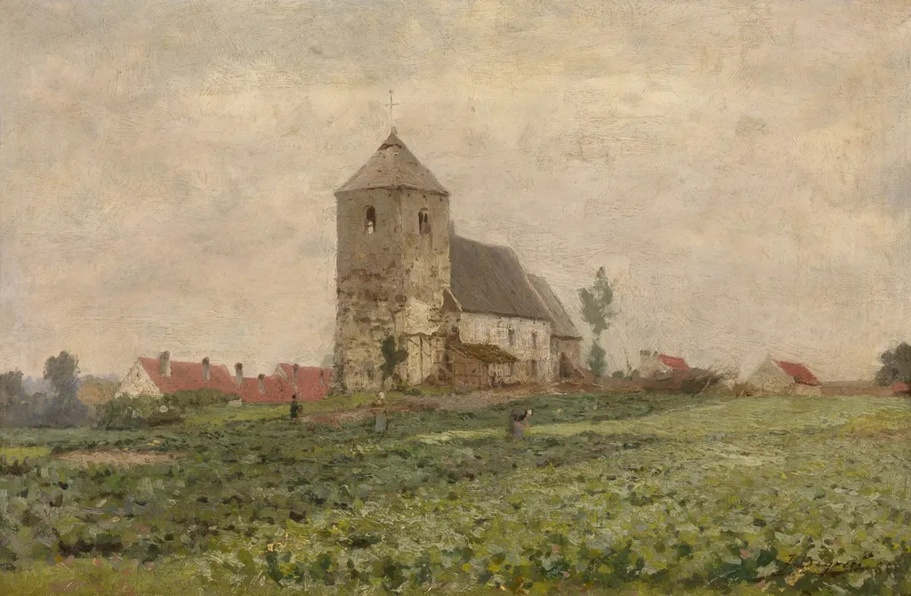 Saint Anne Chapel in Oudergem, by Jean-Baptiste Degreef, oil, 1893
