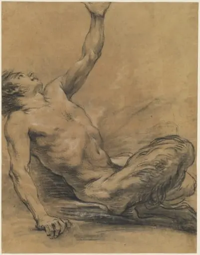 Seated Satyr Leaning Backward [recto], by Jean-Baptiste Deshays