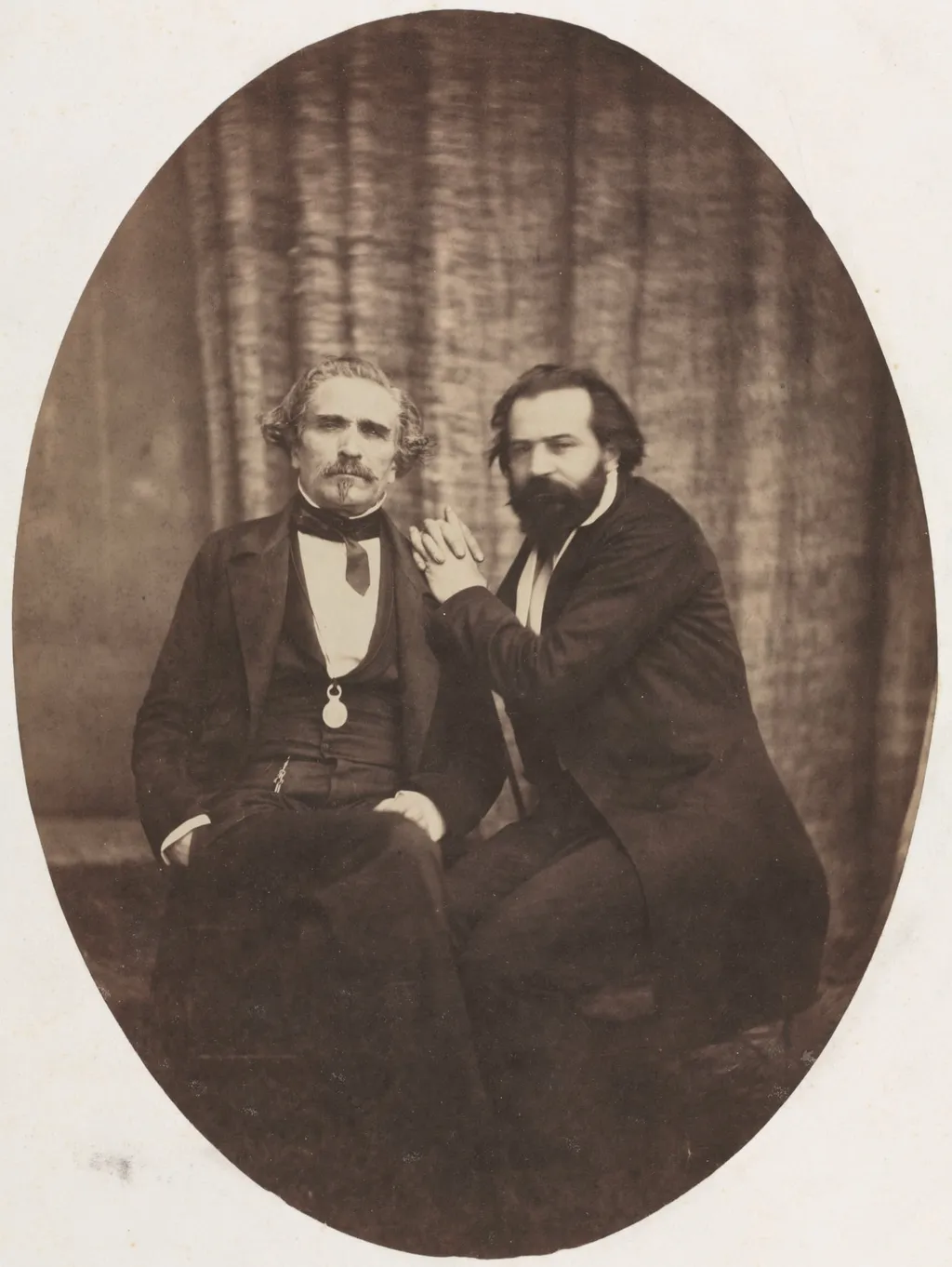 Portrait of the Actor Pierre Bocage and Friend, by Jean-Baptiste Émile (Eugène) Colliau, 1860