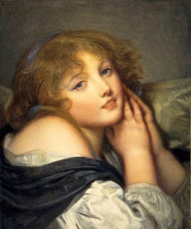 A Girl with Joined Hands, by Jean-Baptiste Greuze, oil, 1765