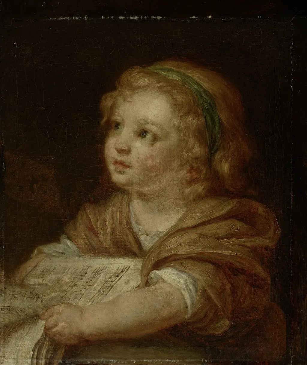 Girl with Music Book, by Jean-Baptiste Greuze, oil, 1792