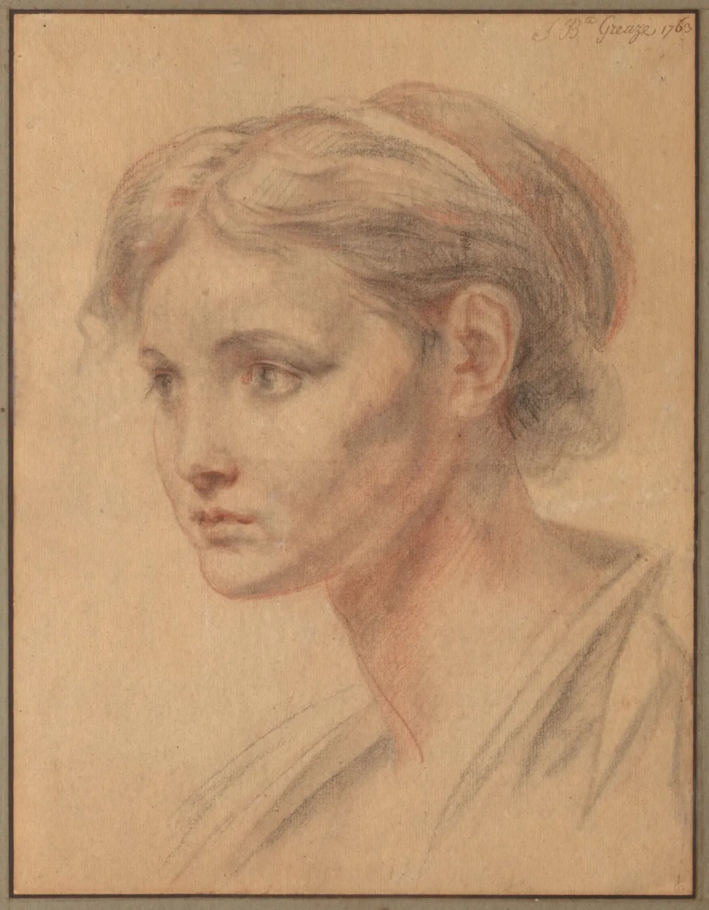 Head of a Girl, by Jean-Baptiste Greuze, 1763