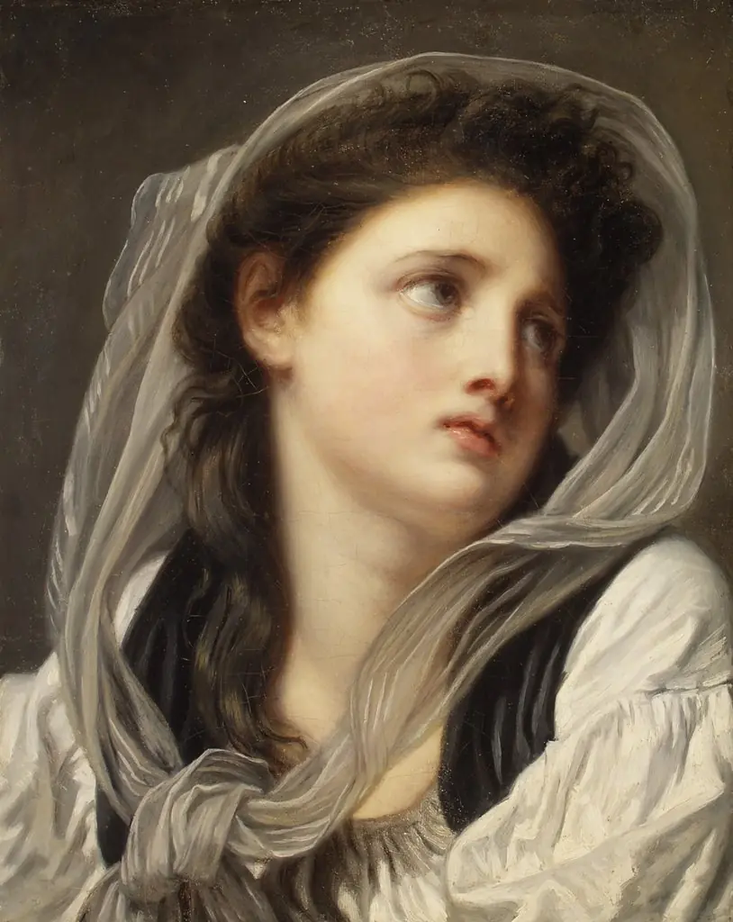 Head of a Young Woman, by Jean-Baptiste Greuze