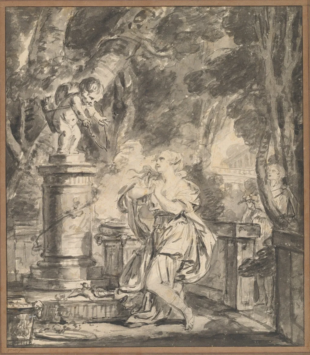 Sacrifice to Love, by Jean-Baptiste Greuze, graphite, 1766