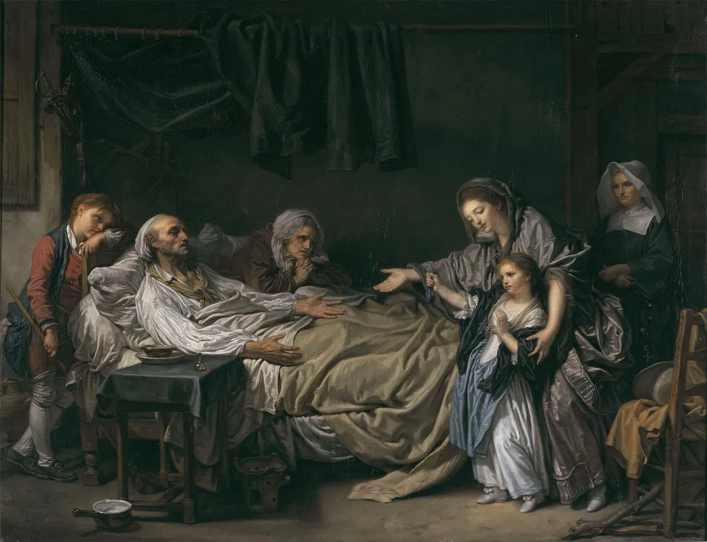 The Lady Giving Charity, by Jean-Baptiste Greuze, oil, 1772