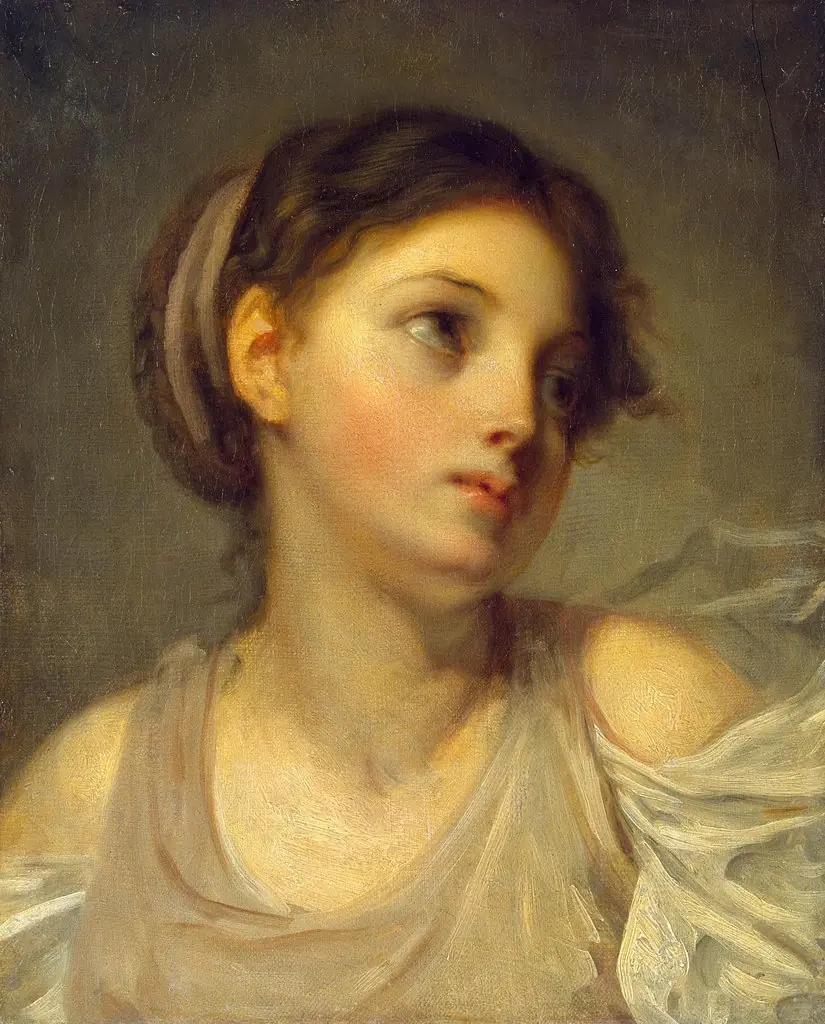Young Girl in a Lilac Tunic, by Jean-Baptiste Greuze