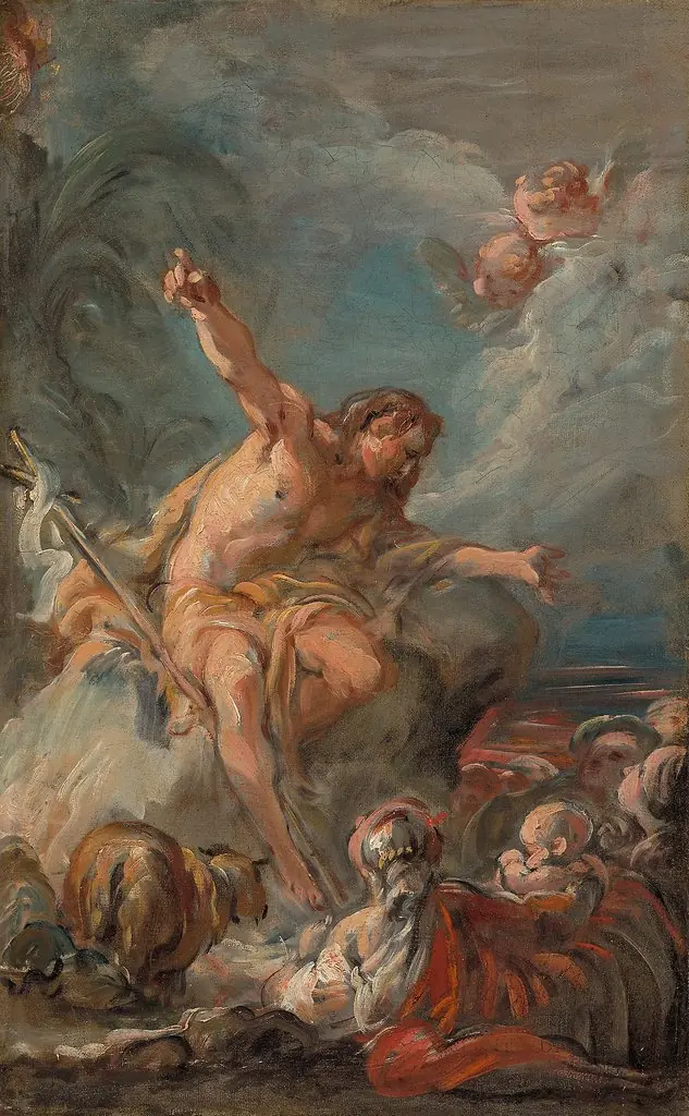 Saint John the Baptist Preaching in the Desert, by Jean-Baptiste-Henri Deshays