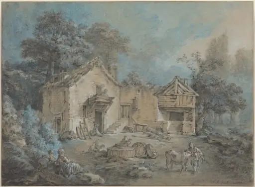 Farm Scene, by Jean-Baptiste Hüet