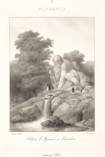 Colossus L'Apenin, Pratolino, by Jean-Baptiste Isabey