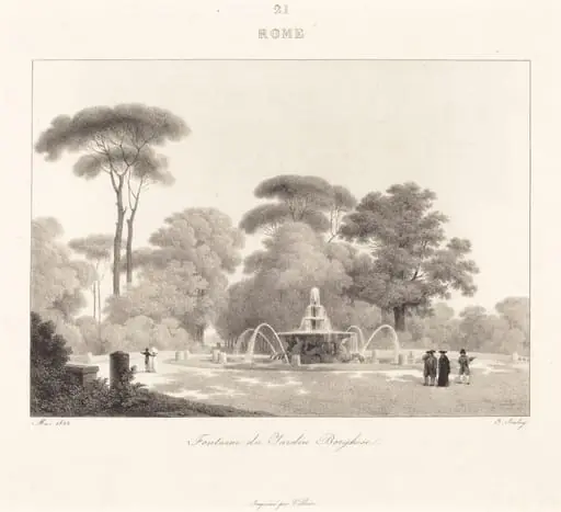 Fontaine de Jardin Borghese, by Jean-Baptiste Isabey