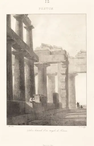 Galerie latérale d'un temple de Pestum, by Jean-Baptiste Isabey