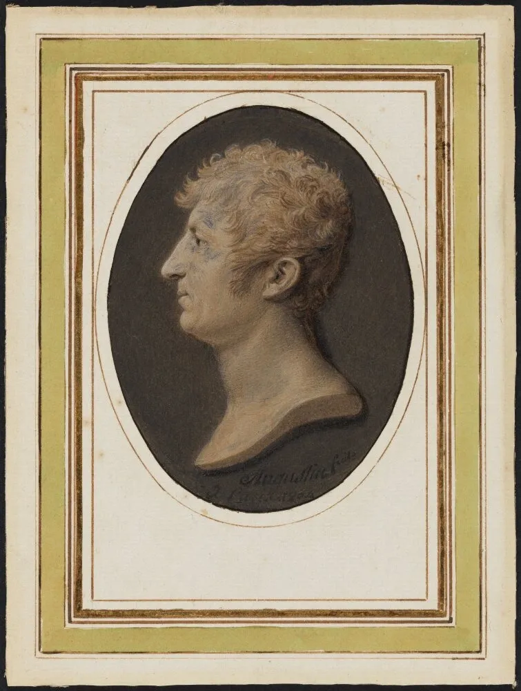 Unknown man, possibly the mining counselor Anders von Wahrendorff (1759-1848), by Jean-Baptiste Jacques Augustin, unspecified, 1804