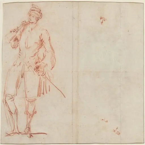 A Comic Actor Dressed as a Gentleman [recto], by Jean-Baptiste Joseph Pater
