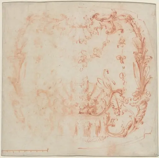 Rococo Wall Design with a Fountain and Swans [verso], by Jean-Baptiste Joseph Pater