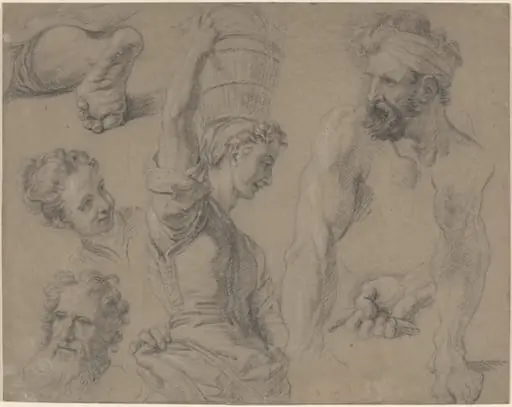 Study for Miraculous Draught of Fishes (?), by Jean-Baptiste Jouvenet